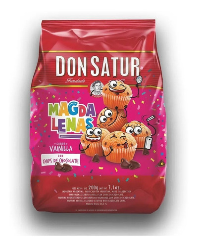 GALLETITAS  MADALENAS DON SATUR   CON CHIPS   200g